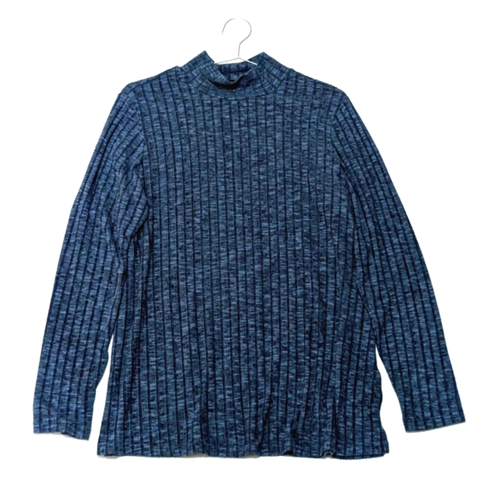 Susan Graver | Weekend | Ribbed Long Sleeve Top | Mock Neck | Super Soft
